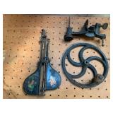 3 pegboards with old wrenches...