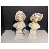 Busts of young ladies in hats-very ...