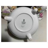 (3) German porcelain cherubs and fl...