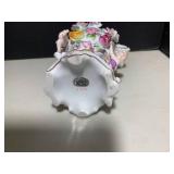 (3) German porcelain cherubs and fl...