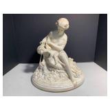 Woman seated tending to a child, 14...