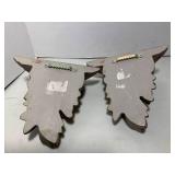 Wall shelves and etched shade...