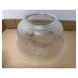 Wall shelves and etched shade...