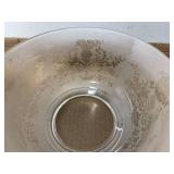 Wall shelves and etched shade...