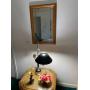 Swedish brass lamp with amber glass...