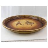 Pair of Vintage Hand-Painted Round Plates - Dancing Couple Scene