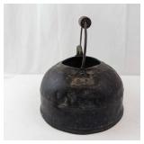 Antique Cast Iron Kettle with Wooden Handle - Rustic Teapot Stove Top Decor