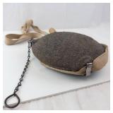 Canteen - Vintage Round Flask with Felt Cover, Cork Stopper & Canvas Strap