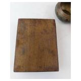 Inlaid Wood Boxes & Brass Floral Bowl (Lot of 3)