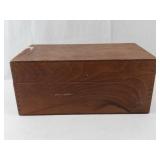 Filing Card Box - Wooden with Hinged Lid