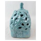 Elephant Ceramic Openwork Figurine - Teal Glaze