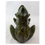 Pair of Green Frog Figurines - Handshake Pose Resin Decor