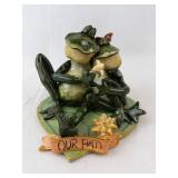 Frog Couple Figurine - Our Pad on Heart Base