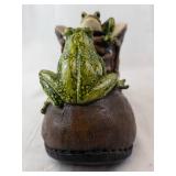 Leather Boot with Frog Figurines (Lot of 2)