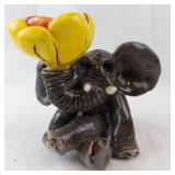 Character Collectibles Elephant Figurine 2004 - Yellow Flower on Trunk