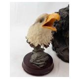 Eagle Figurines Set - 3 Resin Bird Sculptures, Hand-Painted