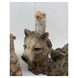 Wolf Family Figurine Set - Hand-Painted Resin Wildlife Group with Cubs