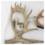 Elk Antler Wall Art - Wolf Diorama Pair