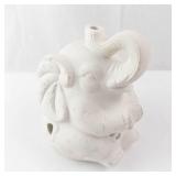 Ceramic Elephant Candle Cover - White Openwork Tealight Holder