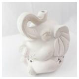 Ceramic Elephant Candle Cover - White Openwork Tealight Holder