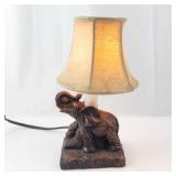 Elephant Figurine Table Lamp with Beige Fabric Shade