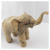 Crushed Oyster Shell Elephant Figurines - Set of 4 Decorative Sculptures