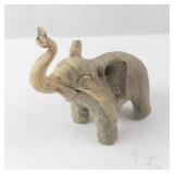 Crushed Oyster Shell Elephant Figurines - Set of 4 Decorative Sculptures