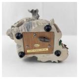 2 Elephant Family Figurine - Floral Crowns, Basket of Fruit - Musical Sculptures