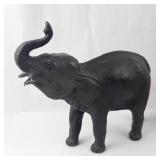 Elephant Figurine Set - 6 Resin Wildlife Statues on Rock Base