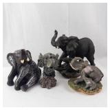 Homco Elephant Family Figurine Set - Resin Hand-Painted
