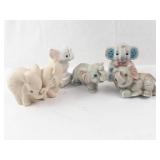 Homco 1993 Elephant Figurines Set of 5 - Vintage Hand-Painted Miniatures