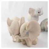 Homco 1993 Elephant Figurines Set of 5 - Vintage Hand-Painted Miniatures