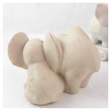 Homco 1993 Elephant Figurines Set of 5 - Vintage Hand-Painted Miniatures