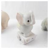 Homco 1993 Elephant Figurines Set of 5 - Vintage Hand-Painted Miniatures