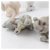 Homco 1993 Elephant Figurines Set of 5 - Vintage Hand-Painted Miniatures