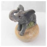 Vintage Price Music Box - Old Elephant Ceramic 6.5 x 4.5 in