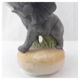 Vintage Price Music Box - Old Elephant Ceramic 6.5 x 4.5 in