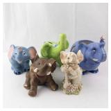 Elephant Figurines - (Lot of 5)