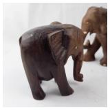 Wooden Elephant Sculptures (Lot of 3)