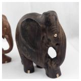 Wooden Elephant Sculptures (Lot of 3)