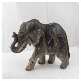 Elephant Figurines Trio - Stone Elephant Sculpture, Carved Wood Elephant, Rope Elephant