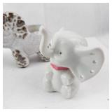 6-Piece Porcelain Elephant Figurine Set - Crackle Glaze & Floral Accents
