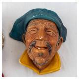 Bossons England Pair of Vintage Bearded Men Busts with Hats