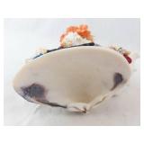 Padre Island Shell Diorama with Cross & Peach Flowers - Seashell Beach Decor