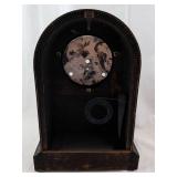 Seth Thomas Mantel Clock - Arched Wood Case, Brass Bezel, Glass Dial. Not tested, may need repair.