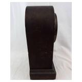 Seth Thomas Mantel Clock - Arched Wood Case, Brass Bezel, Glass Dial. Not tested, may need repair.