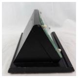 Desk Clock & Thermometer - Vintage Black Bakelite Triangular Stand  (Not tested, may need repair)