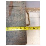 Antique Wooden Chest - Weathered Storage Trunk with Rope Handles