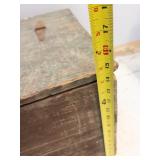Antique Wooden Chest - Weathered Storage Trunk with Rope Handles