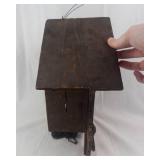 Vintage Carved Dark Wood Cuckoo Clock with Roman Numerals